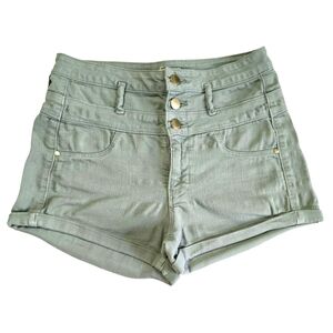 Women's Green High-Waisted Shorts